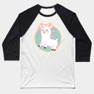 Cute Llama Cartoon Drawing Baseball T-Shirt